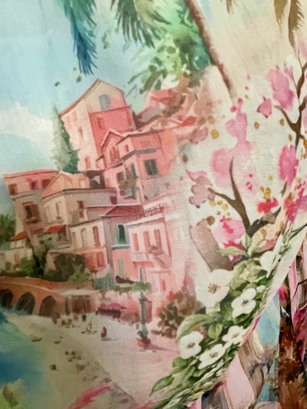 NWT Wishing Waves ITALIAN RIVIERA Scenic Postcard COTTON Resort Dress Size Small - Picture 14 of 16